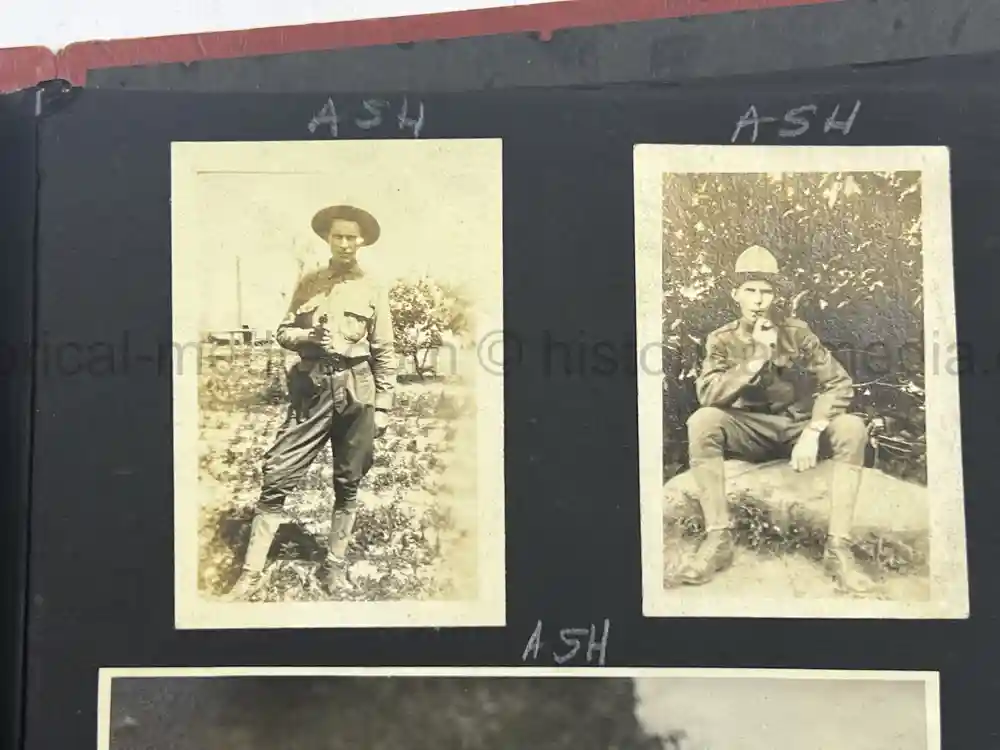 US WWI AVIATION PHOTOGRAPHER PHOTO ALBUM + AIRCRAFT FABRIC