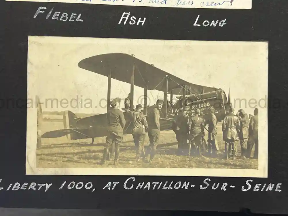 US WWI AVIATION PHOTOGRAPHER PHOTO ALBUM + AIRCRAFT FABRIC