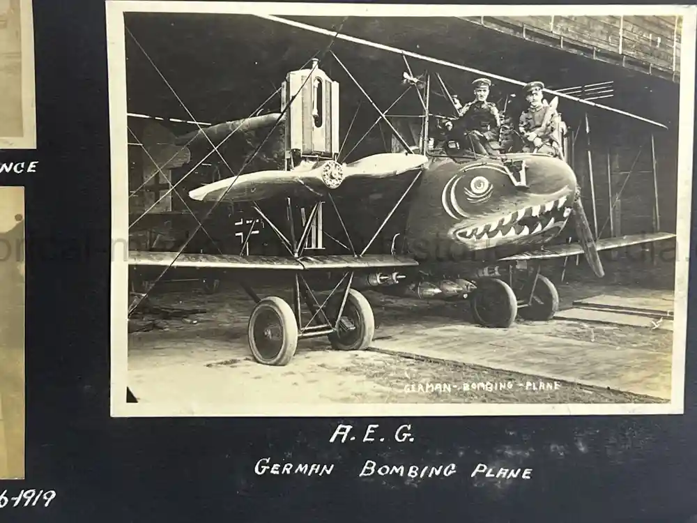 US WWI AVIATION PHOTOGRAPHER PHOTO ALBUM + AIRCRAFT FABRIC