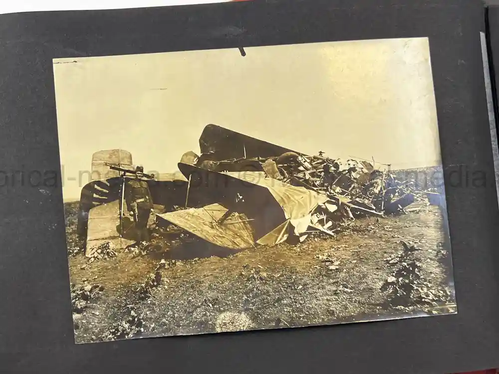 US WWI AVIATION PHOTOGRAPHER PHOTO ALBUM + AIRCRAFT FABRIC