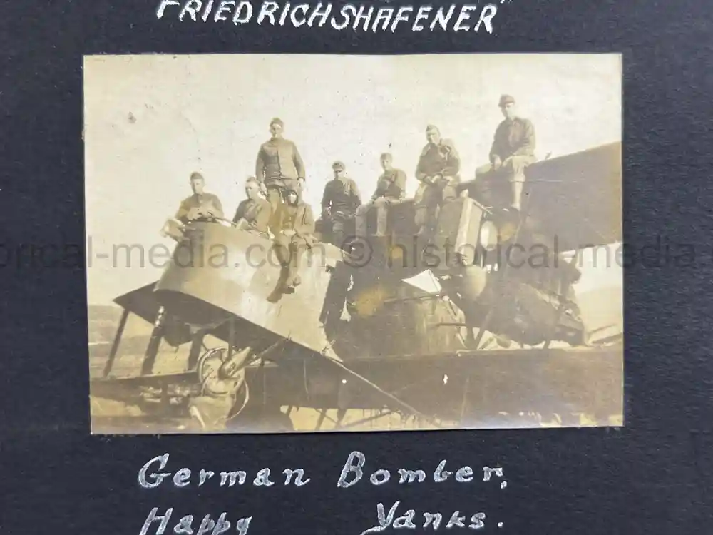 US WWI AVIATION PHOTOGRAPHER PHOTO ALBUM + AIRCRAFT FABRIC