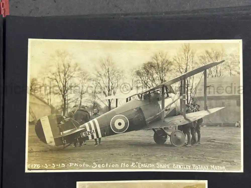 US WWI AVIATION PHOTOGRAPHER PHOTO ALBUM + AIRCRAFT FABRIC