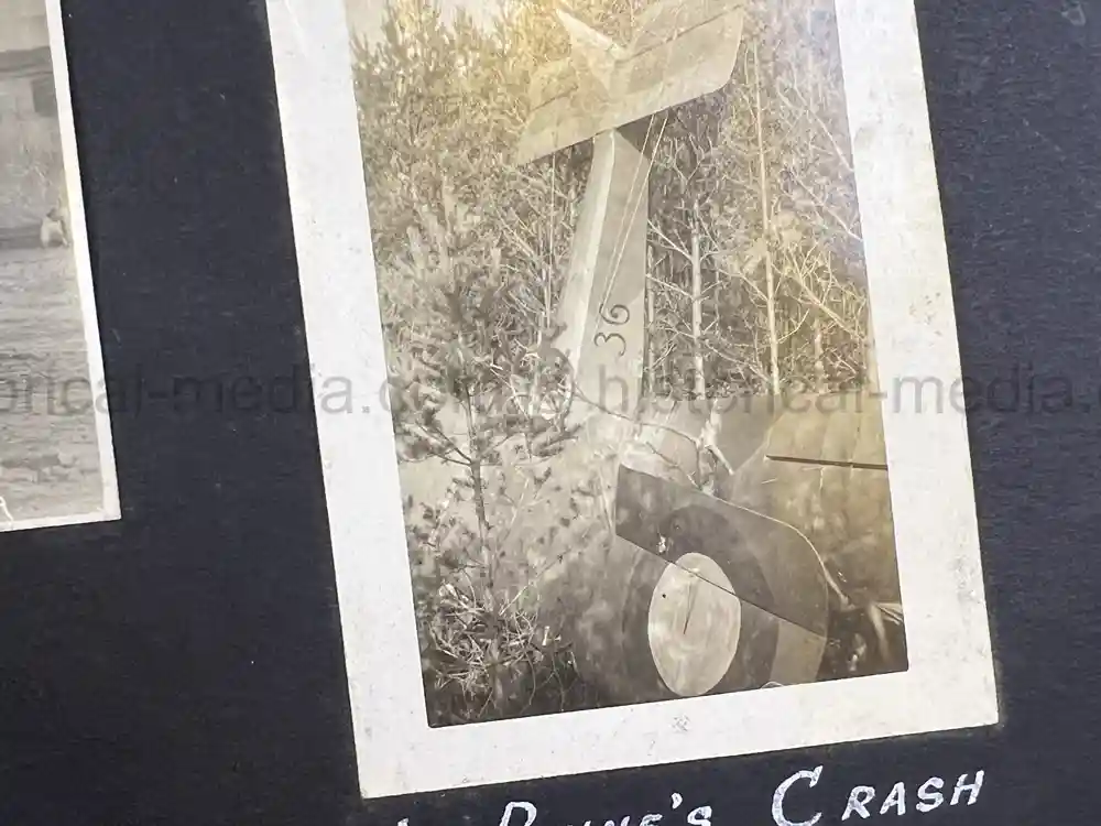 US WWI AVIATION PHOTOGRAPHER PHOTO ALBUM + AIRCRAFT FABRIC