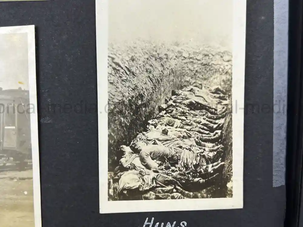 US WWI AVIATION PHOTOGRAPHER PHOTO ALBUM + AIRCRAFT FABRIC