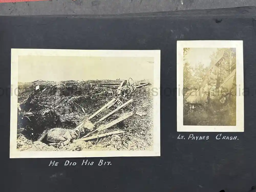 US WWI AVIATION PHOTOGRAPHER PHOTO ALBUM + AIRCRAFT FABRIC