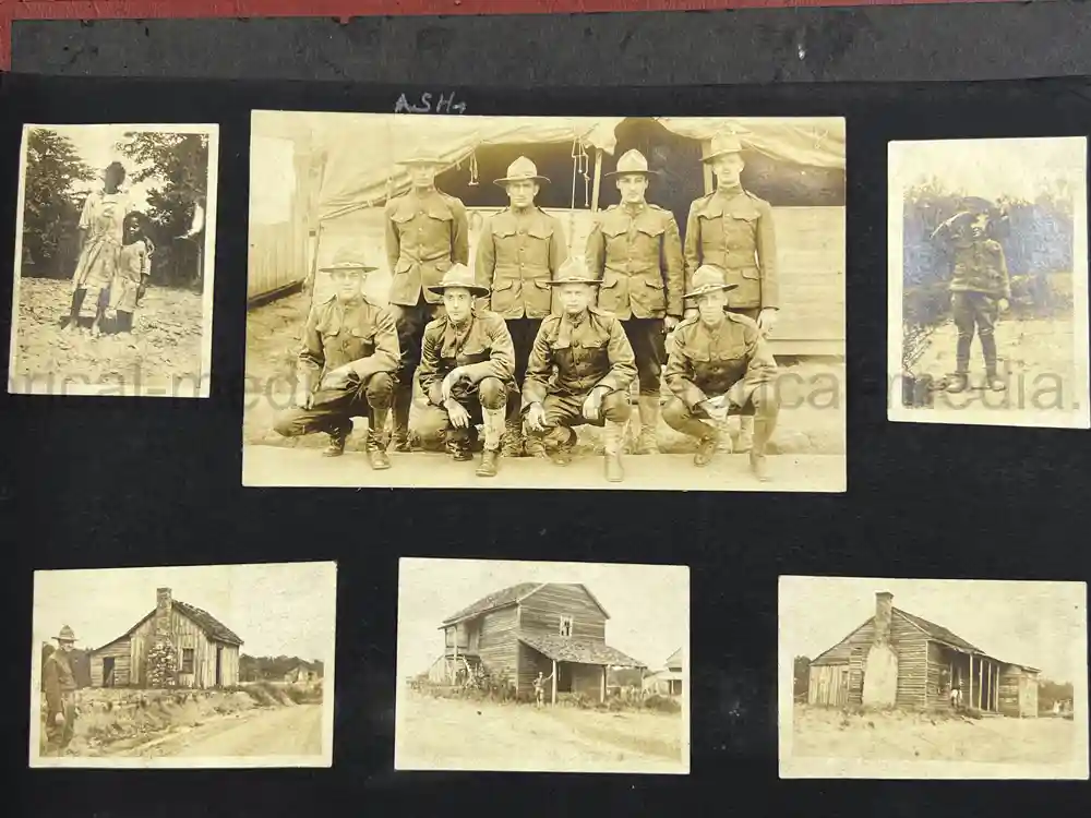 US WWI AVIATION PHOTOGRAPHER PHOTO ALBUM + AIRCRAFT FABRIC