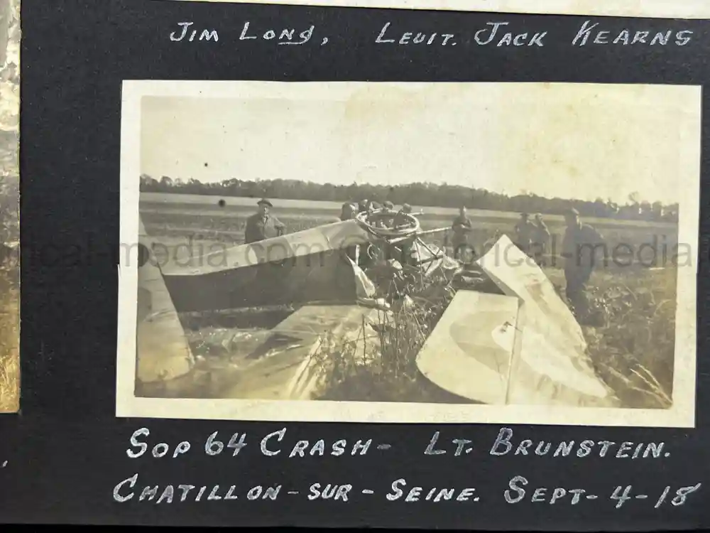 US WWI AVIATION PHOTOGRAPHER PHOTO ALBUM + AIRCRAFT FABRIC