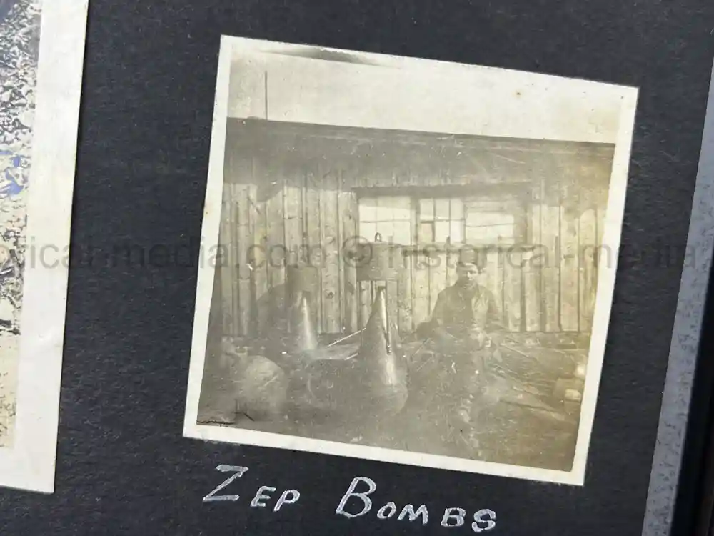 US WWI AVIATION PHOTOGRAPHER PHOTO ALBUM + AIRCRAFT FABRIC