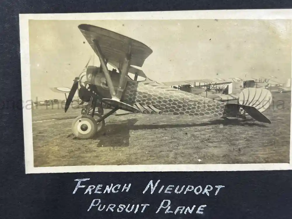 US WWI AVIATION PHOTOGRAPHER PHOTO ALBUM + AIRCRAFT FABRIC