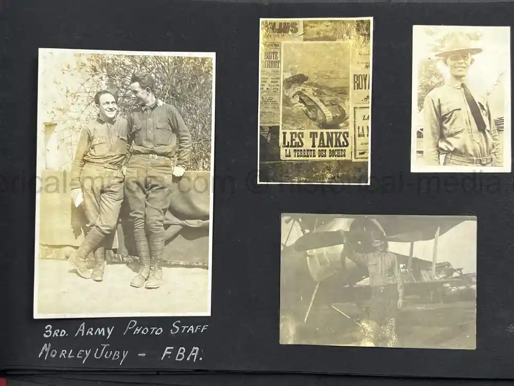 US WWI AVIATION PHOTOGRAPHER PHOTO ALBUM + AIRCRAFT FABRIC