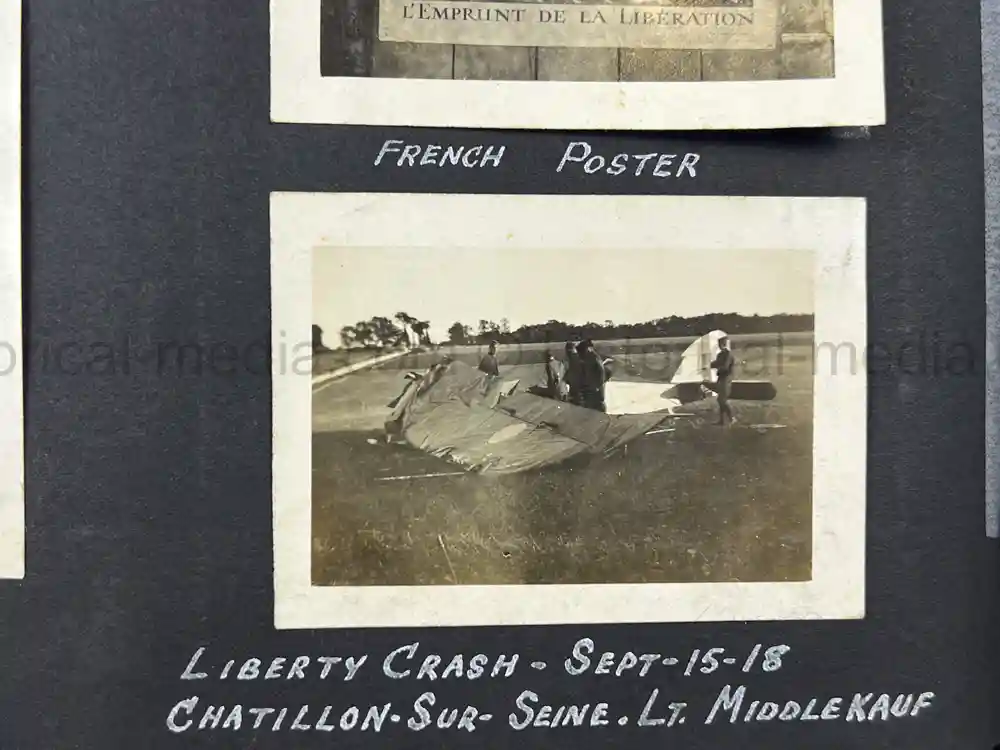 US WWI AVIATION PHOTOGRAPHER PHOTO ALBUM + AIRCRAFT FABRIC
