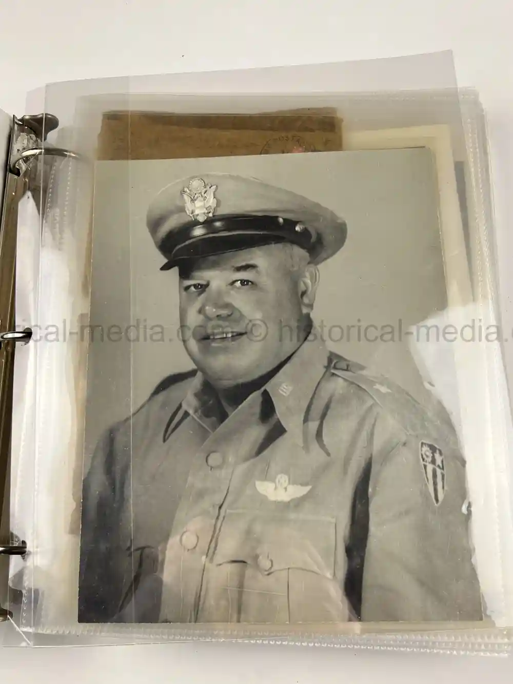 WWII US CBI OFFICER PHOTO ALBUM + LARGE LEATHER CBI JACKET PATCH - GOOD GURHA PHOTOS - BENGAL AIR DEPOT