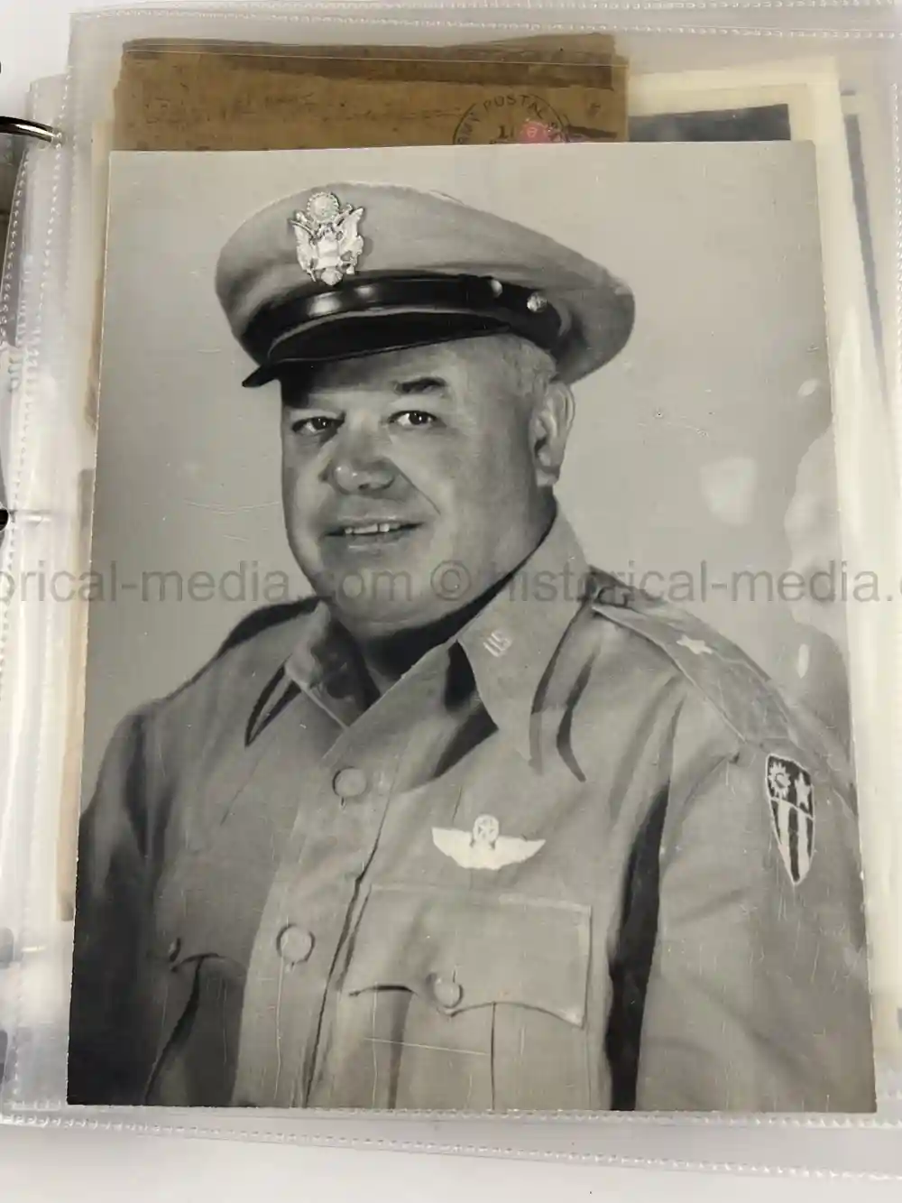 WWII US CBI OFFICER PHOTO ALBUM + LARGE LEATHER CBI JACKET PATCH - GOOD GURHA PHOTOS - BENGAL AIR DEPOT