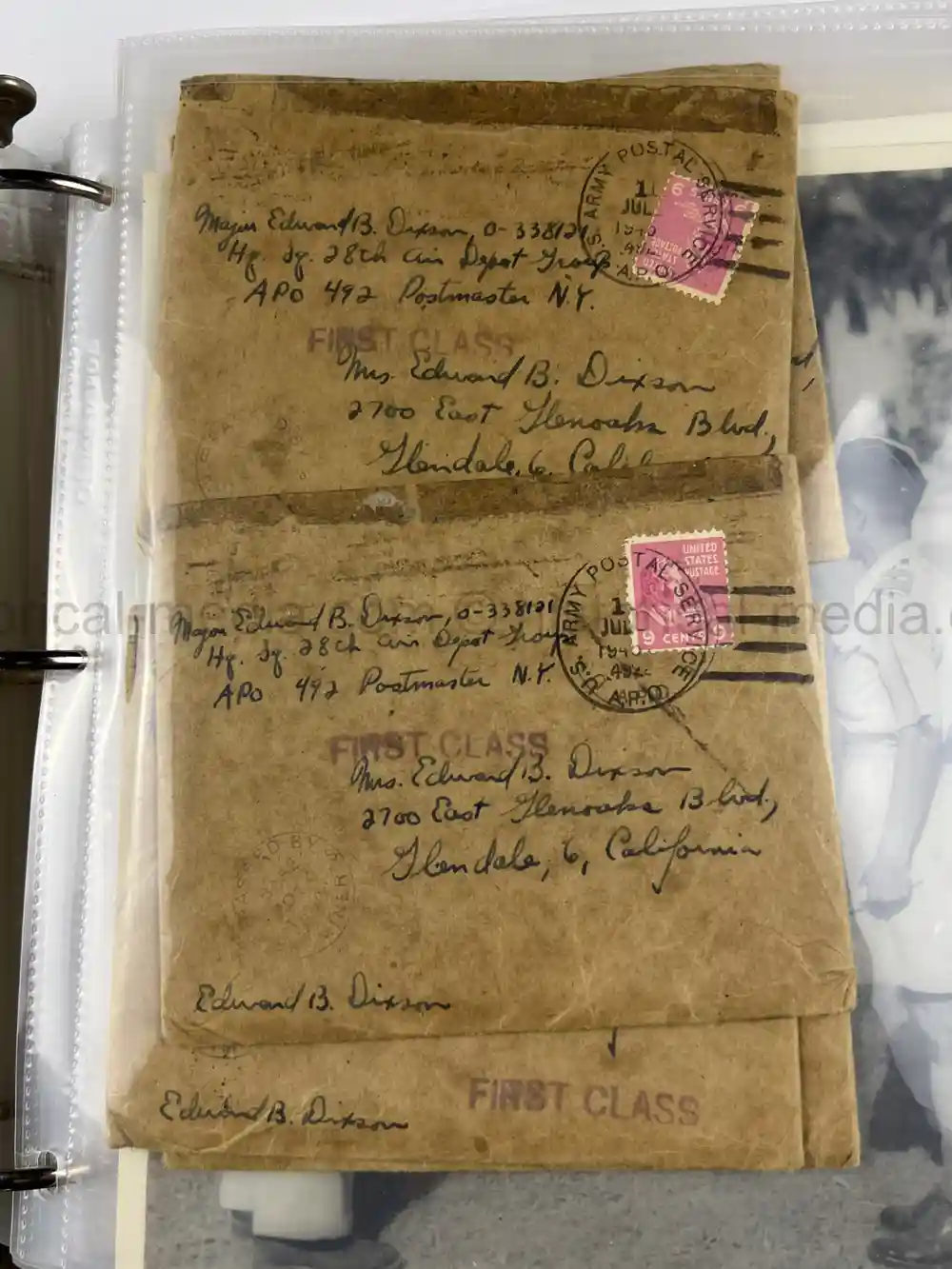 WWII US CBI OFFICER PHOTO ALBUM + LARGE LEATHER CBI JACKET PATCH - GOOD GURHA PHOTOS - BENGAL AIR DEPOT