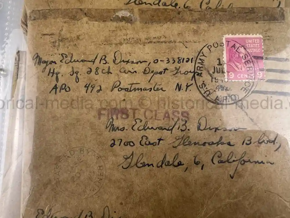 WWII US CBI OFFICER PHOTO ALBUM + LARGE LEATHER CBI JACKET PATCH - GOOD GURHA PHOTOS - BENGAL AIR DEPOT