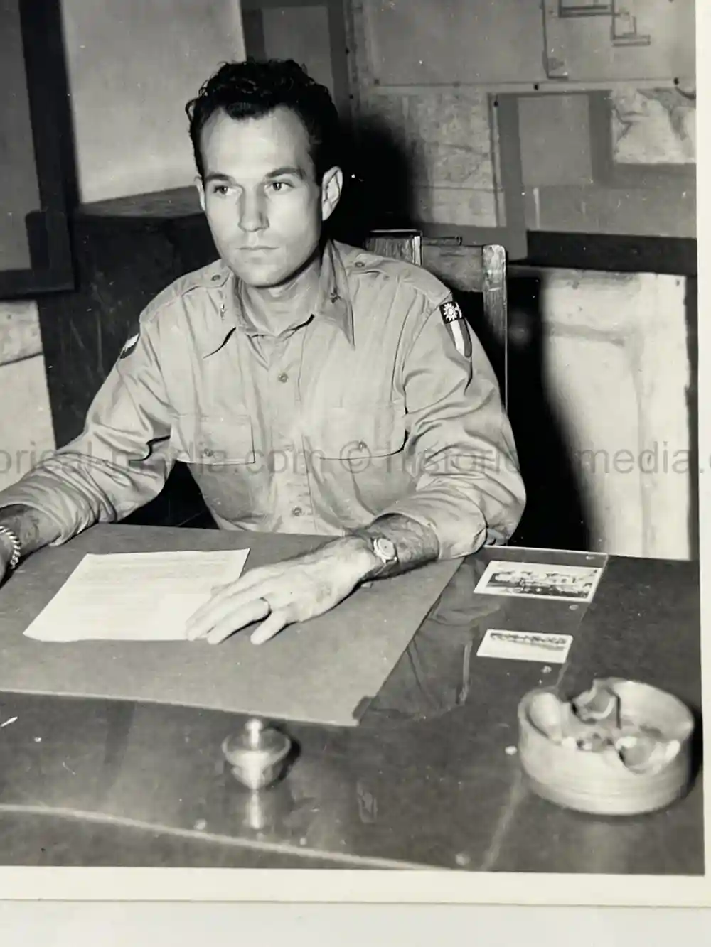 WWII US CBI OFFICER PHOTO ALBUM + LARGE LEATHER CBI JACKET PATCH - GOOD GURHA PHOTOS - BENGAL AIR DEPOT