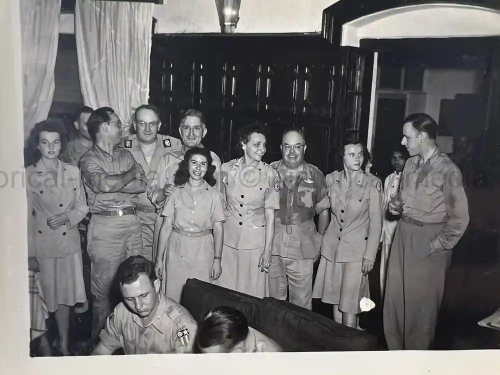 WWII US CBI OFFICER PHOTO ALBUM + LARGE LEATHER CBI JACKET PATCH - GOOD GURHA PHOTOS - BENGAL AIR DEPOT