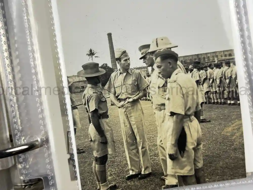 WWII US CBI OFFICER PHOTO ALBUM + LARGE LEATHER CBI JACKET PATCH - GOOD GURHA PHOTOS - BENGAL AIR DEPOT