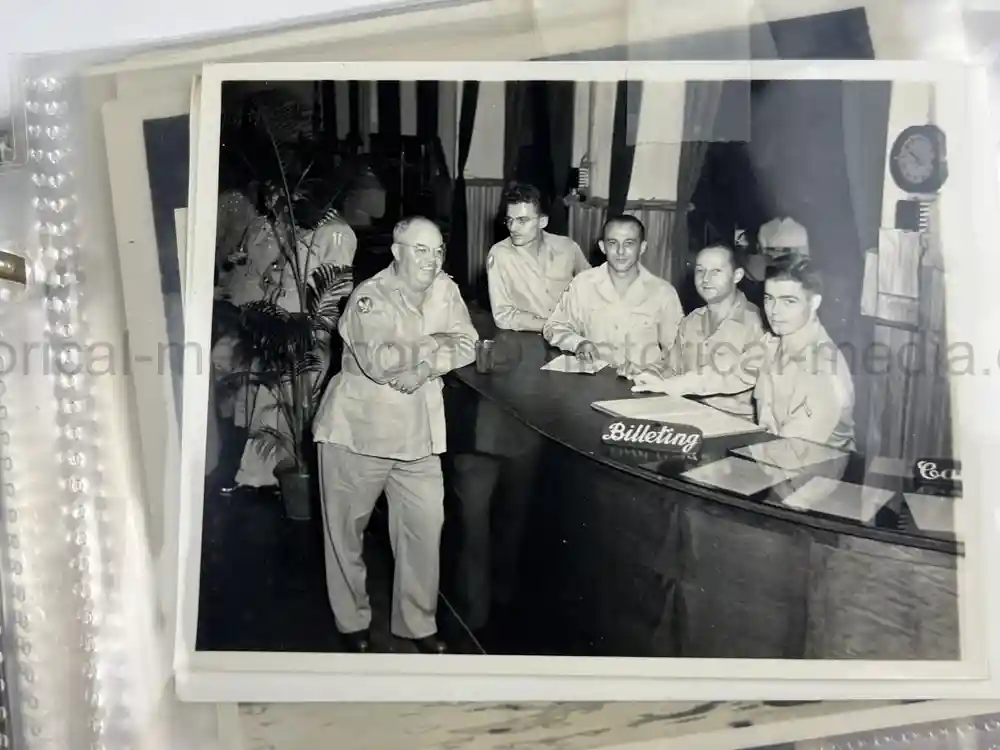 WWII US CBI OFFICER PHOTO ALBUM + LARGE LEATHER CBI JACKET PATCH - GOOD GURHA PHOTOS - BENGAL AIR DEPOT