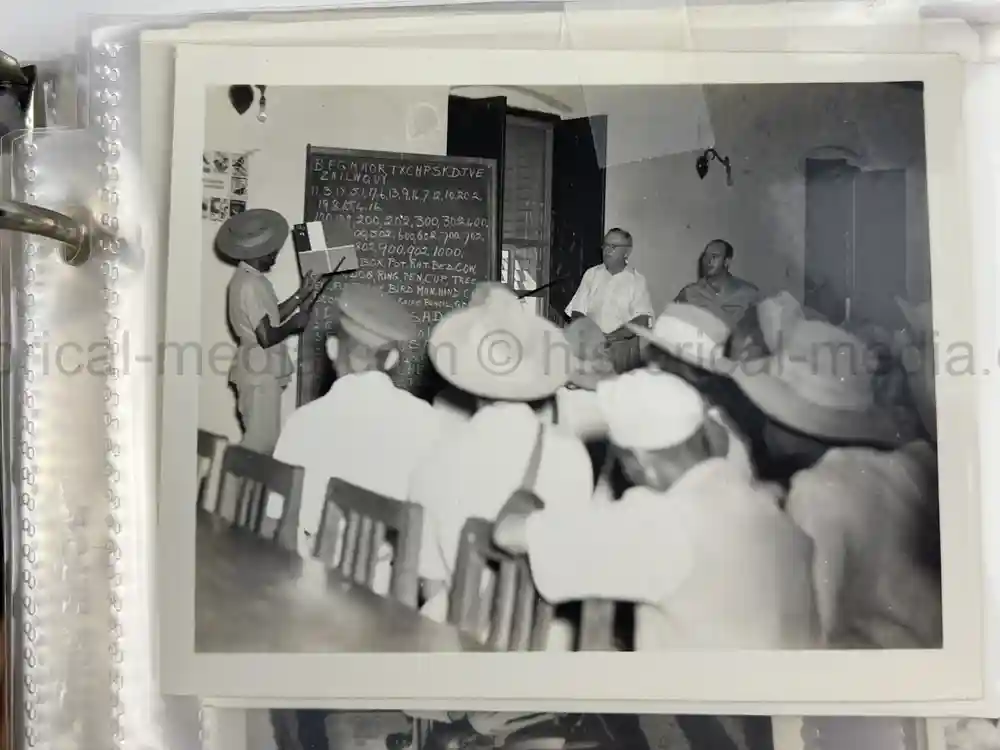 WWII US CBI OFFICER PHOTO ALBUM + LARGE LEATHER CBI JACKET PATCH - GOOD GURHA PHOTOS - BENGAL AIR DEPOT