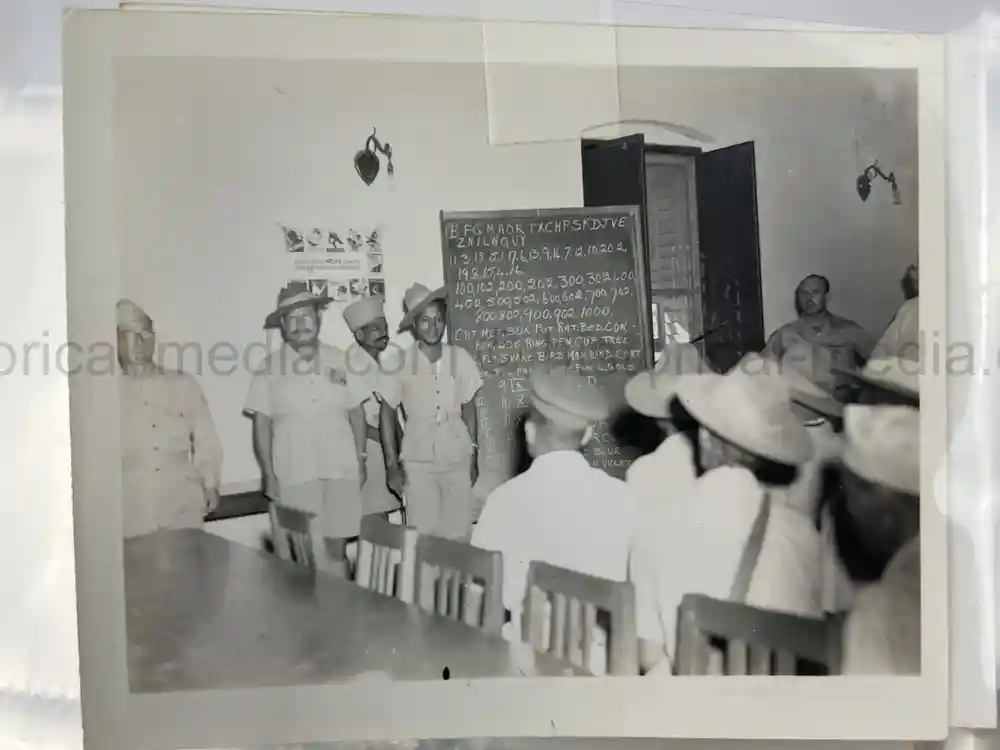 WWII US CBI OFFICER PHOTO ALBUM + LARGE LEATHER CBI JACKET PATCH - GOOD GURHA PHOTOS - BENGAL AIR DEPOT