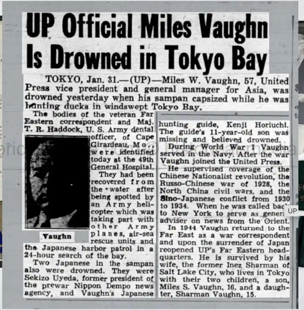 US WWII WAR CORRESPONDENT INSIGNIA GROUPING - MILES W. VAUGHN