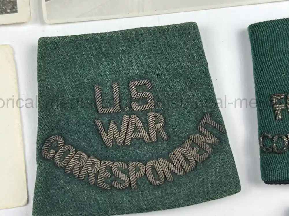 US WWII WAR CORRESPONDENT INSIGNIA GROUPING - MILES W. VAUGHN