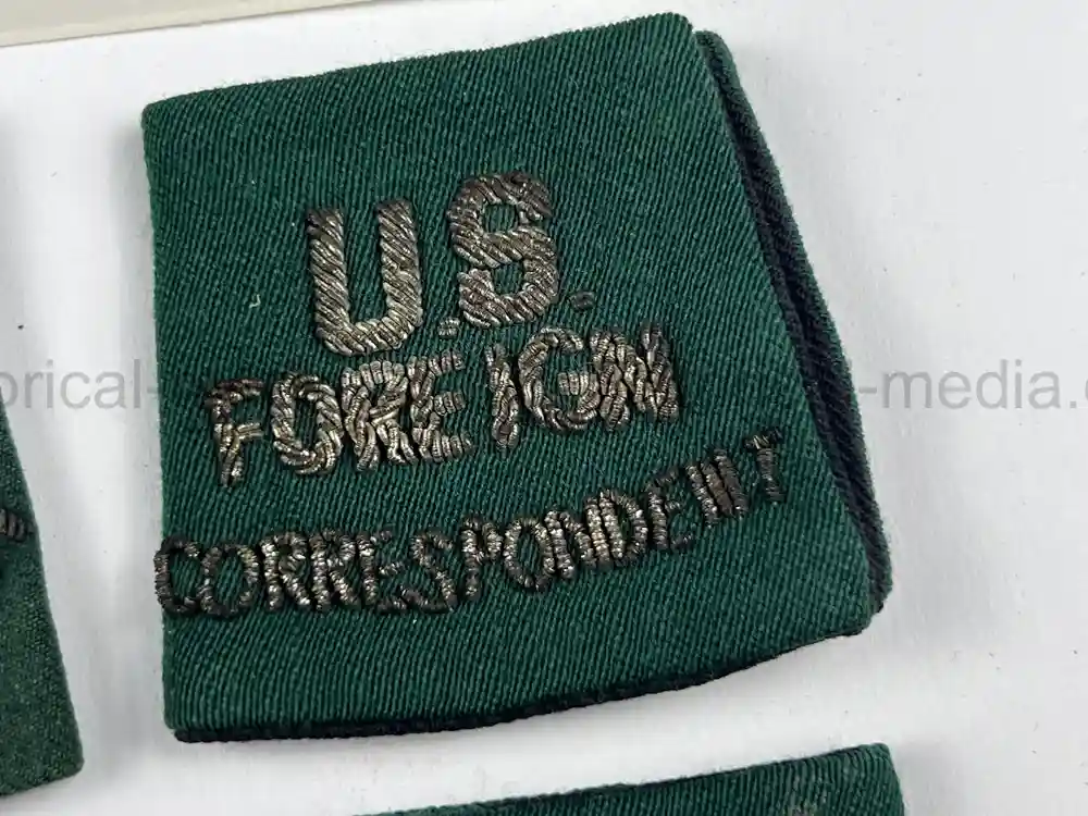 US WWII WAR CORRESPONDENT INSIGNIA GROUPING - MILES W. VAUGHN