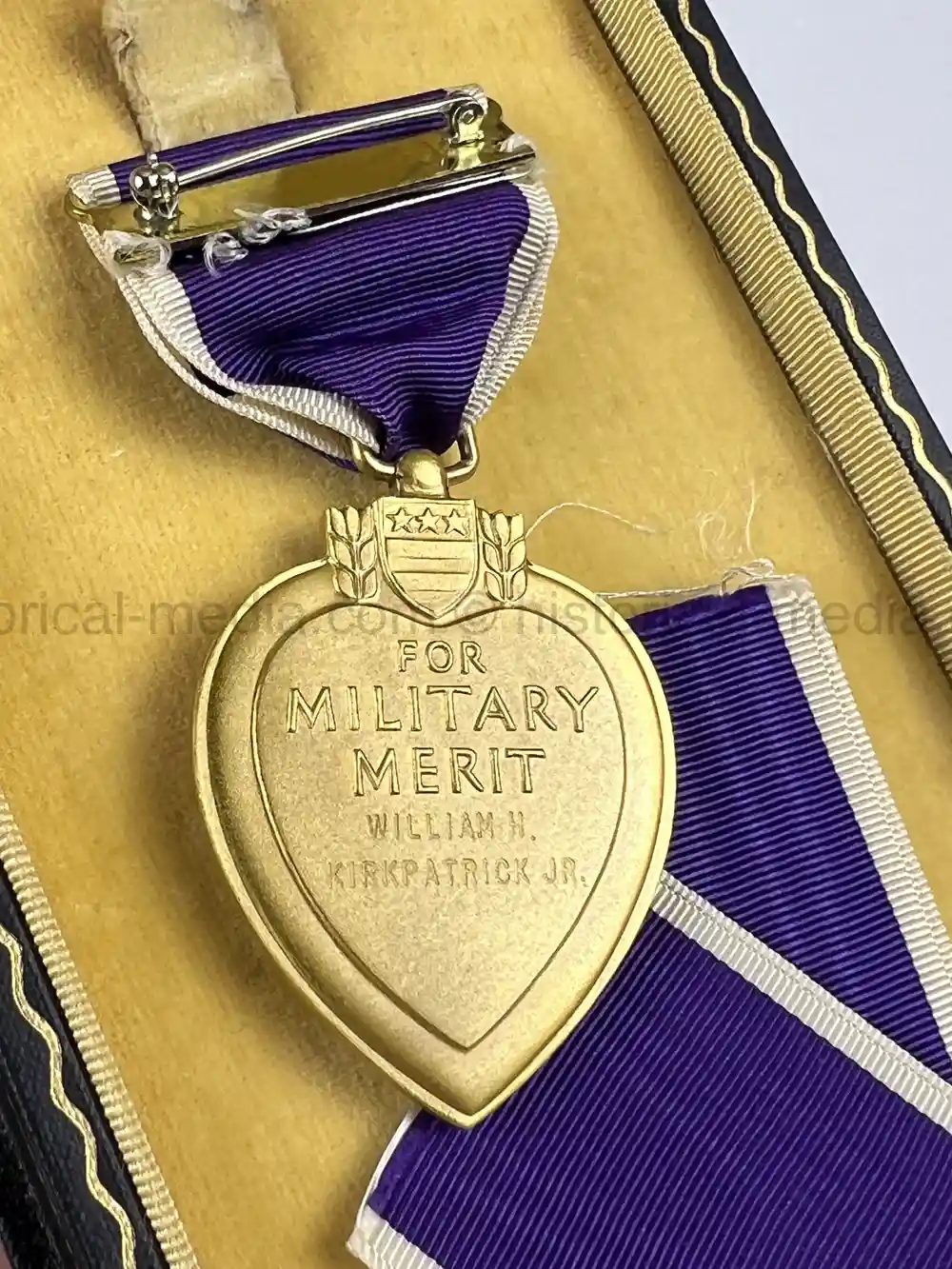 US WWII OFFICIALLY ENGRAVED PURPLE HEART - 460th BOMB GROUP- KIA JUNE 26, 1944