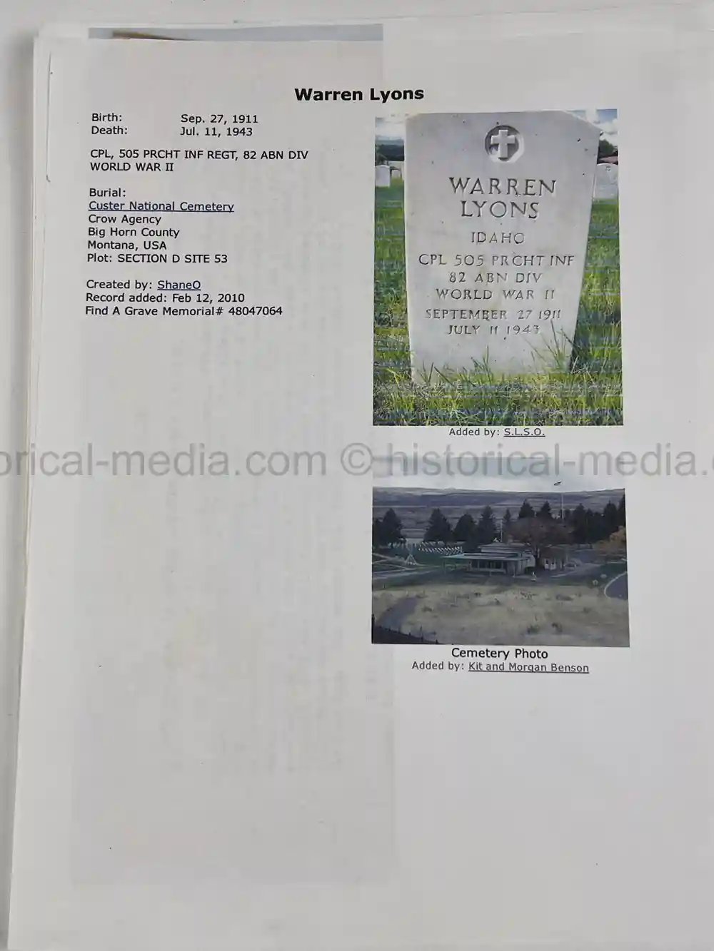 US WWII OFFICIALLY ENGRAVED SILVER STAR & PURPLE HEART - 82ND AIRBORNE - BATTLE OF BIAZZA RIDGE - KIA - TIGER TANK