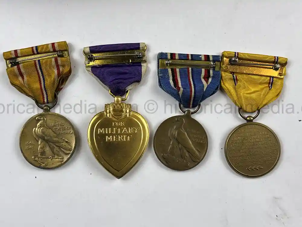 WWII USAAF B-26 PILOT MEDAL, PHOTO & DOCUMENT GROUPING - 386th BOMB GROUP - POW