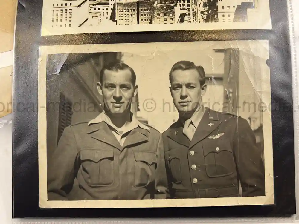 WWII USAAF B-26 PILOT MEDAL, PHOTO & DOCUMENT GROUPING - 386th BOMB GROUP - POW