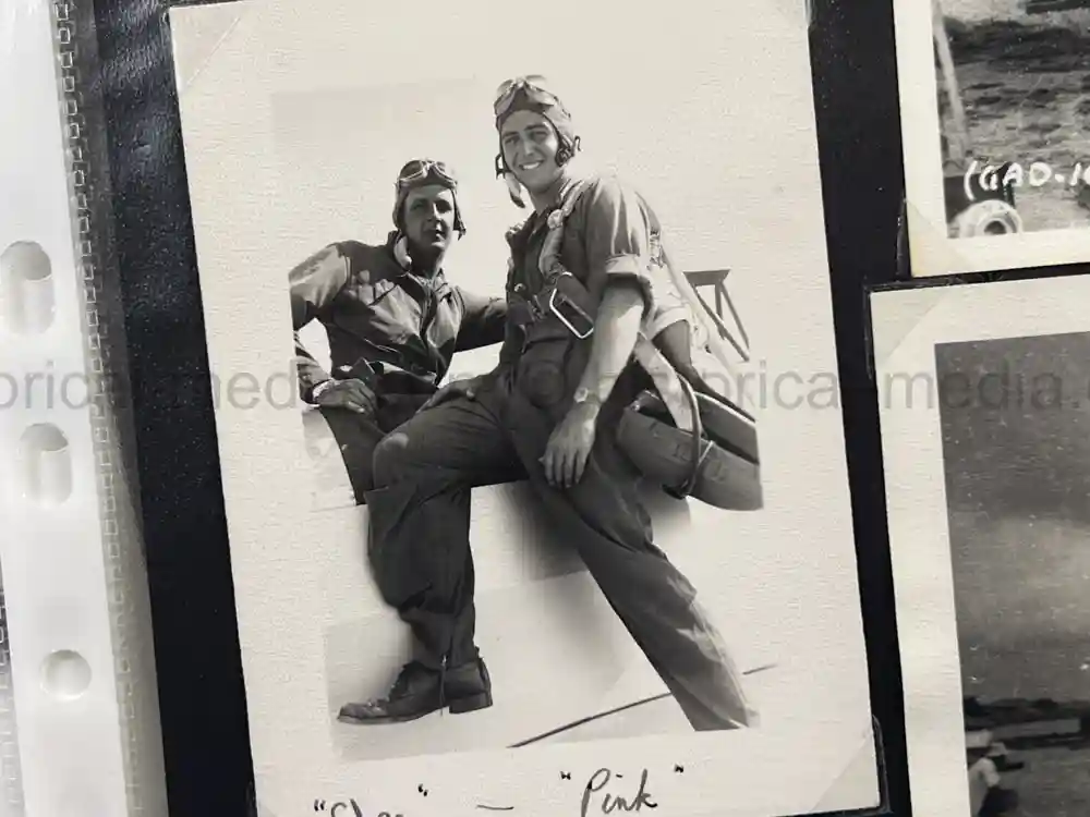 WWII USAAF B-26 PILOT MEDAL, PHOTO & DOCUMENT GROUPING - 386th BOMB GROUP - POW