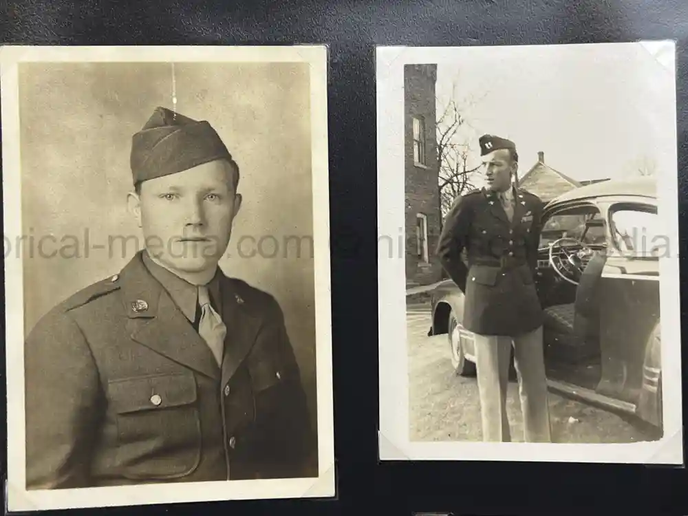 WWII USAAF B-26 PILOT MEDAL, PHOTO & DOCUMENT GROUPING - 386th BOMB GROUP - POW