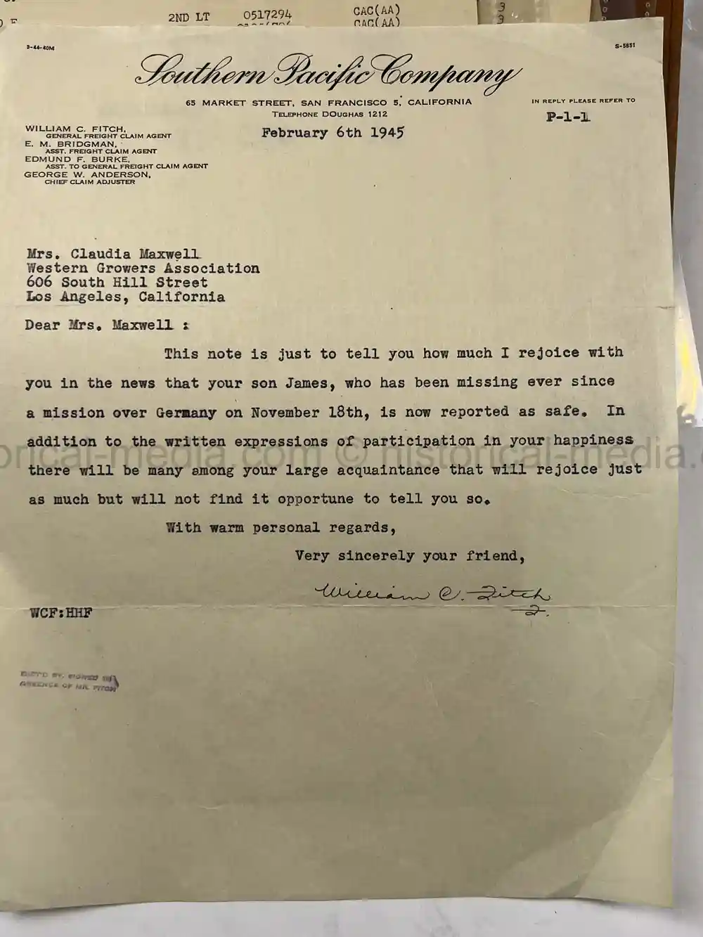 WWII USAAF B-26 PILOT MEDAL, PHOTO & DOCUMENT GROUPING - 386th BOMB GROUP - POW