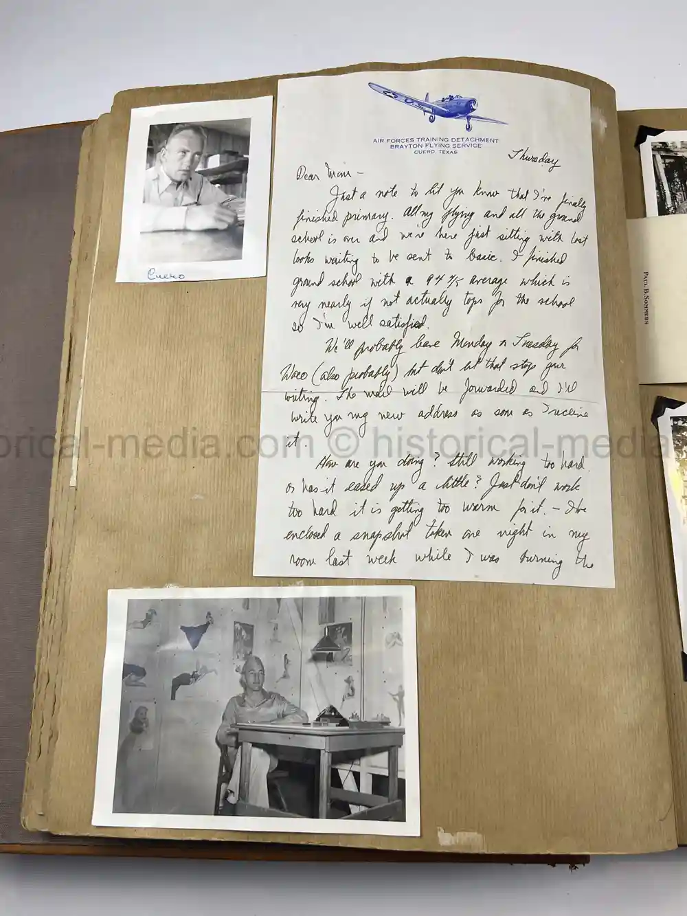 WWII USAAF B-26 PILOT MEDAL, PHOTO & DOCUMENT GROUPING - 386th BOMB GROUP - POW