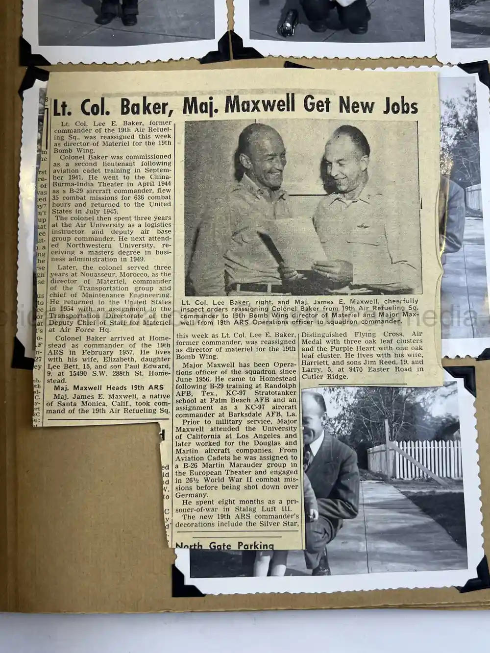 WWII USAAF B-26 PILOT MEDAL, PHOTO & DOCUMENT GROUPING - 386th BOMB GROUP - POW