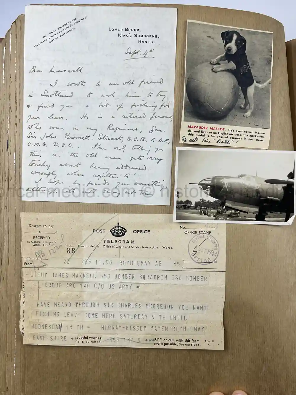 WWII USAAF B-26 PILOT MEDAL, PHOTO & DOCUMENT GROUPING - 386th BOMB GROUP - POW