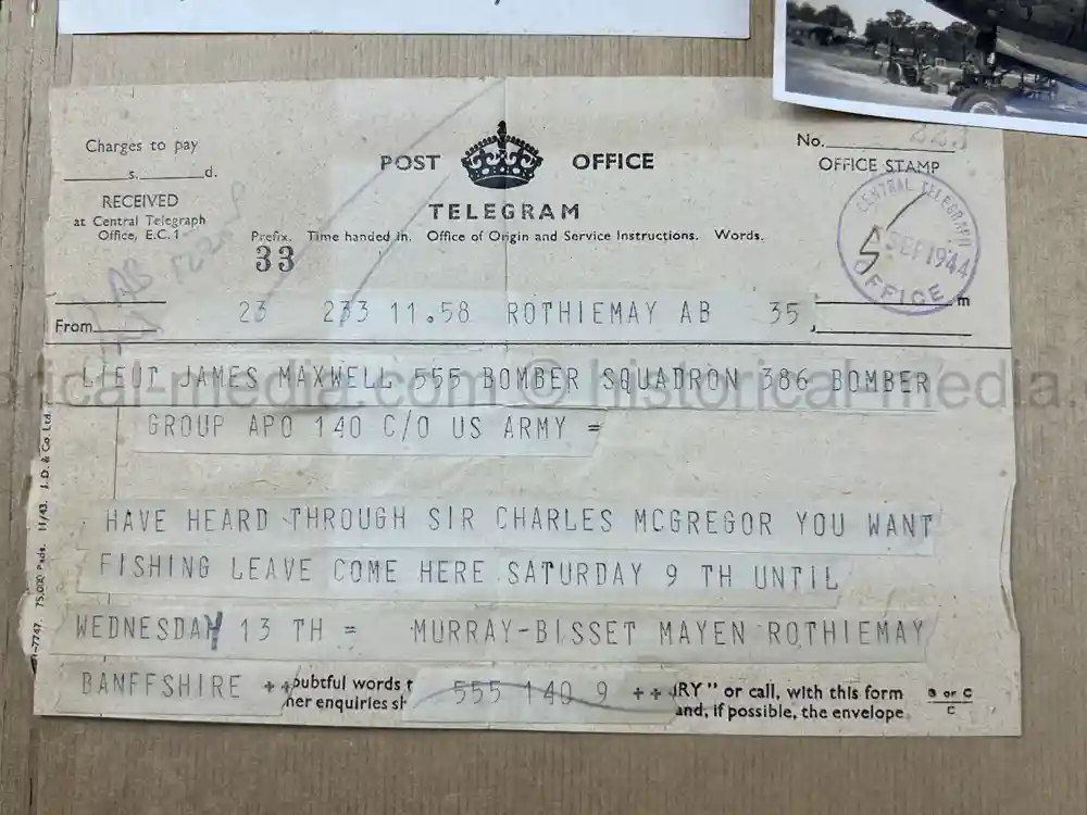 WWII USAAF B-26 PILOT MEDAL, PHOTO & DOCUMENT GROUPING - 386th BOMB GROUP - POW