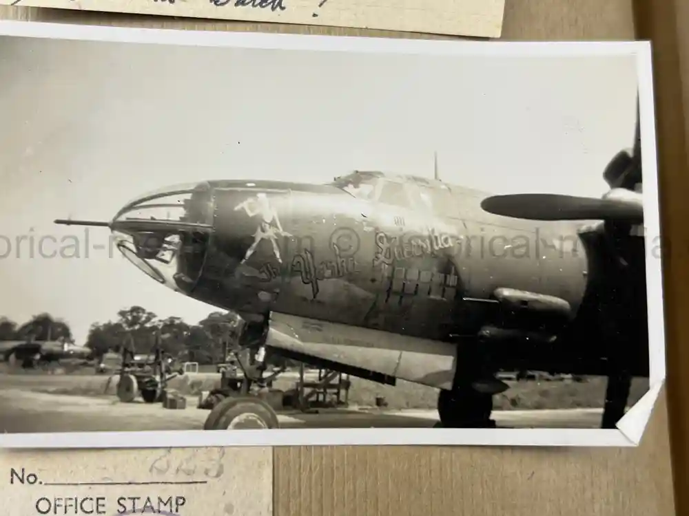 WWII USAAF B-26 PILOT MEDAL, PHOTO & DOCUMENT GROUPING - 386th BOMB GROUP - POW