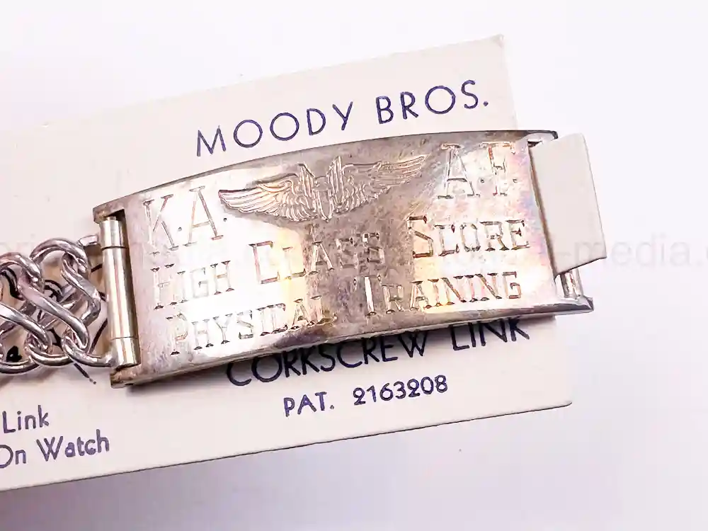 RARE WWII MOODY BROS AWARD BRACELET - KINGMAN ARMY AIR FIELD - #1