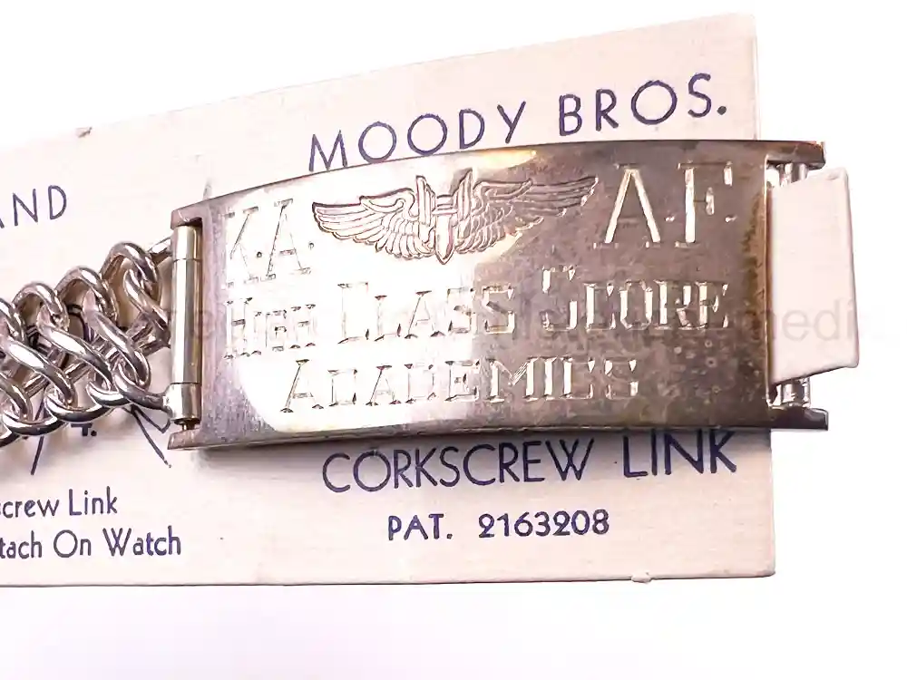 RARE WWII USAAF MOODY BROS AWARD BRACELET - KINGMAN ARMY AIR FIELD - #2