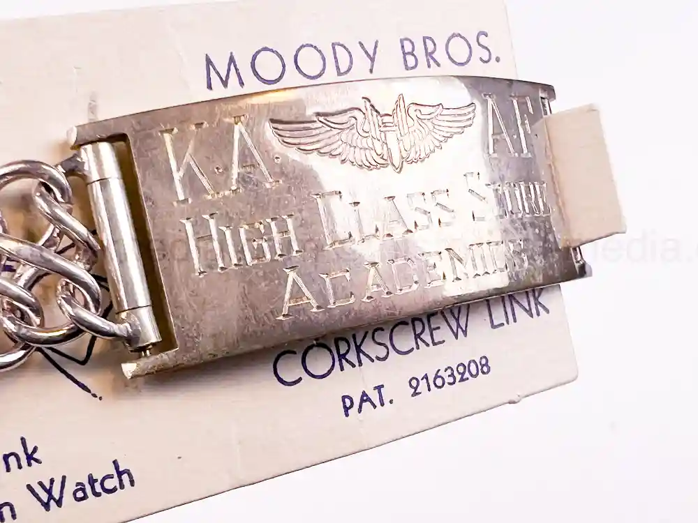 RARE WWII USAAF MOODY BROS AWARD BRACELET - KINGMAN ARMY AIR FIELD - #2
