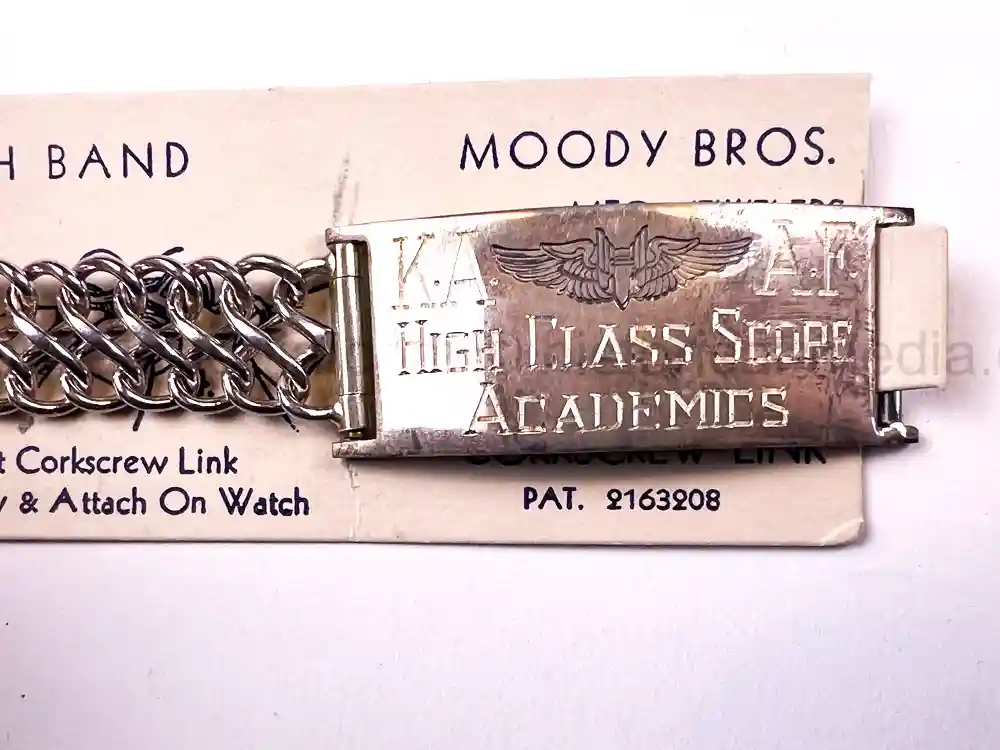 RARE WWII USAAF MOODY BROS AWARD BRACELET - KINGMAN ARMY AIR FIELD - #3