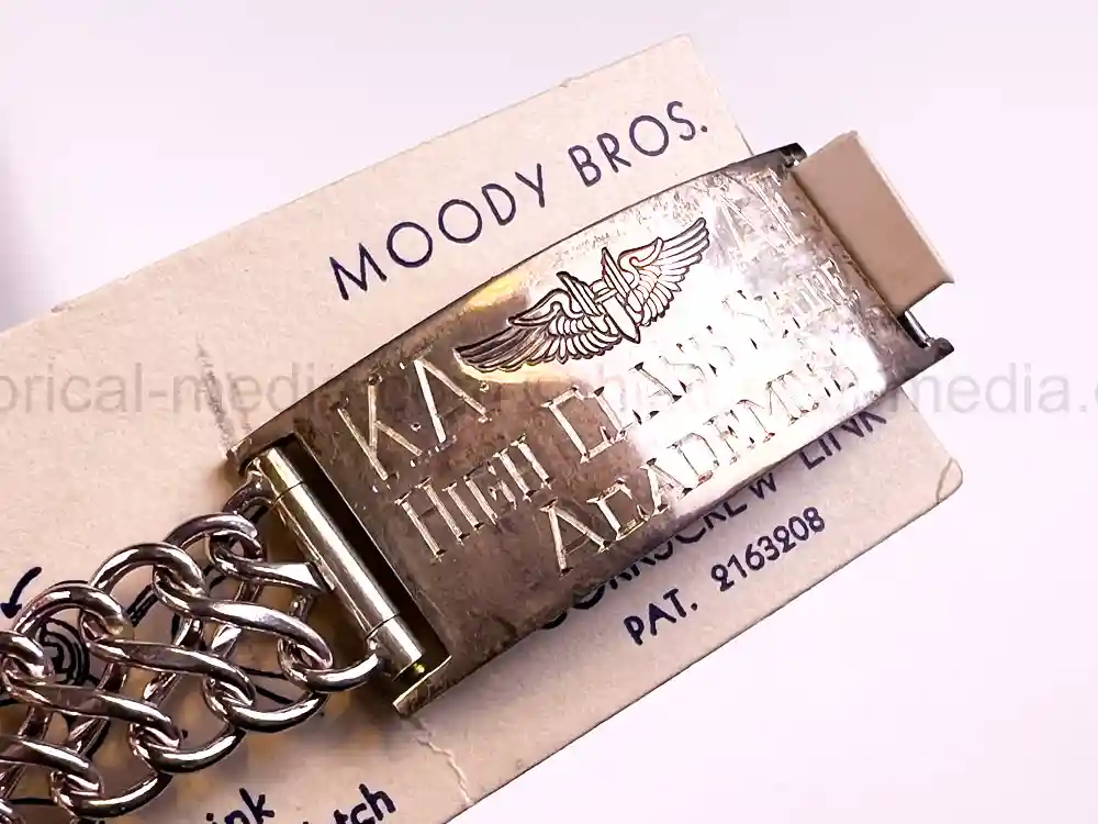 RARE WWII USAAF MOODY BROS AWARD BRACELET - KINGMAN ARMY AIR FIELD - #3