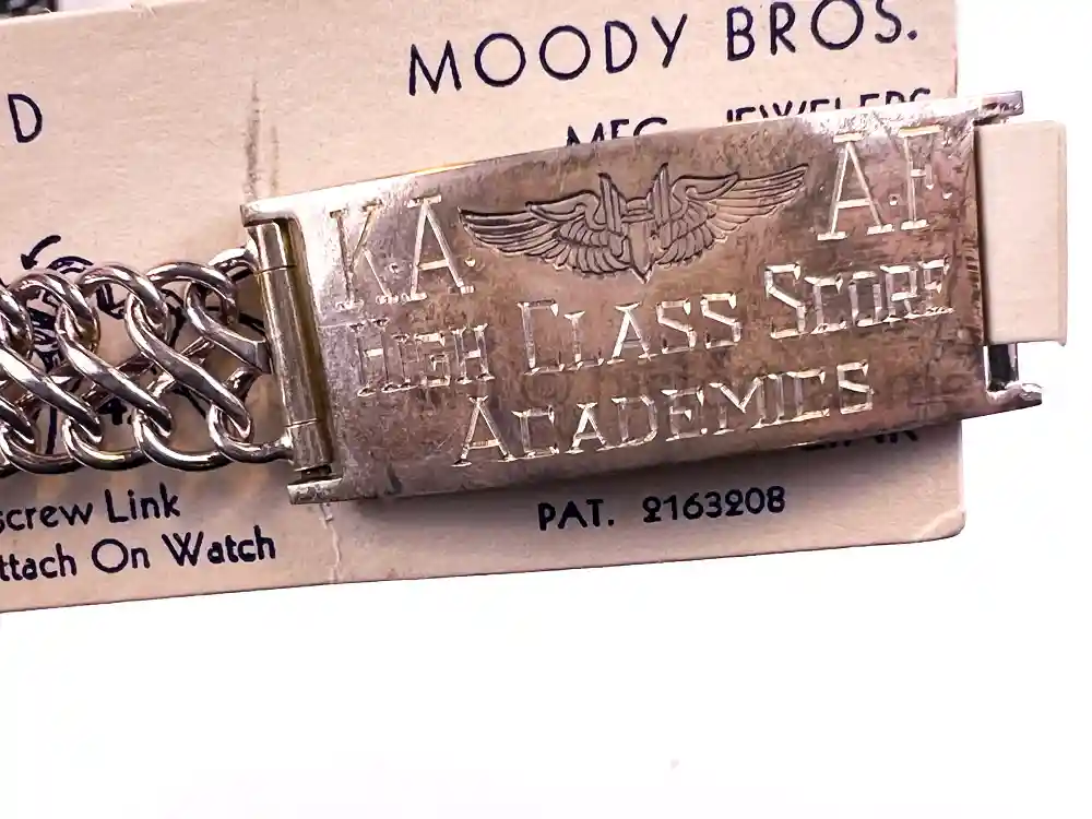 RARE WWII USAAF MOODY BROS AWARD BRACELET - KINGMAN ARMY AIR FIELD - #3