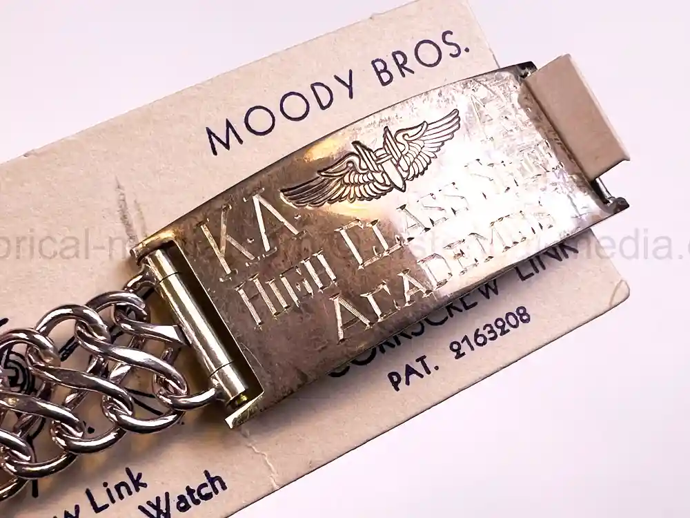 RARE WWII USAAF MOODY BROS AWARD BRACELET - KINGMAN ARMY AIR FIELD - #3