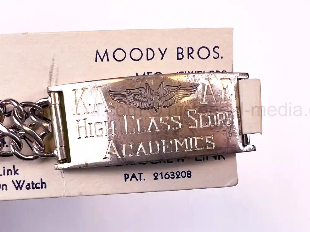 RARE WWII USAAF MOODY BROS AWARD BRACELET - KINGMAN ARMY AIR FIELD - #3