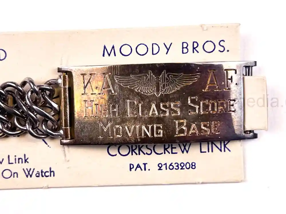 RARE WWII USAAF MOODY BROS AWARD BRACELET - KINGMAN ARMY AIR FIELD - #4