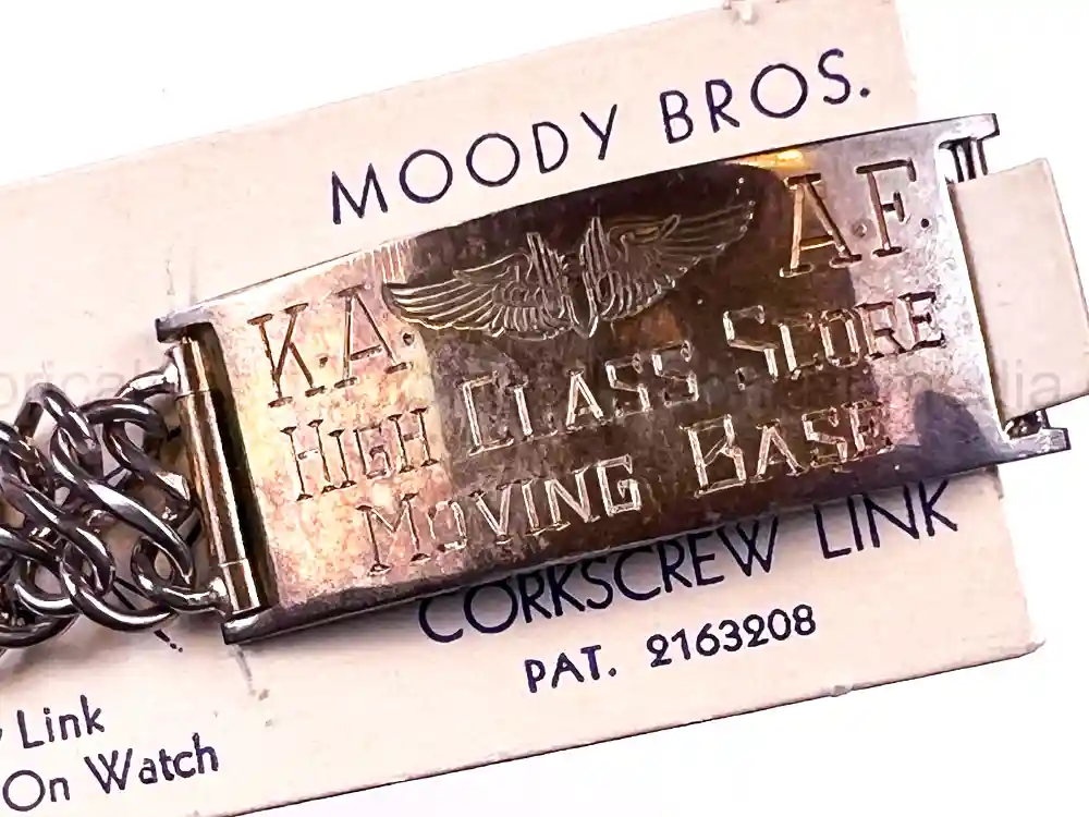 RARE WWII USAAF MOODY BROS AWARD BRACELET - KINGMAN ARMY AIR FIELD - #4